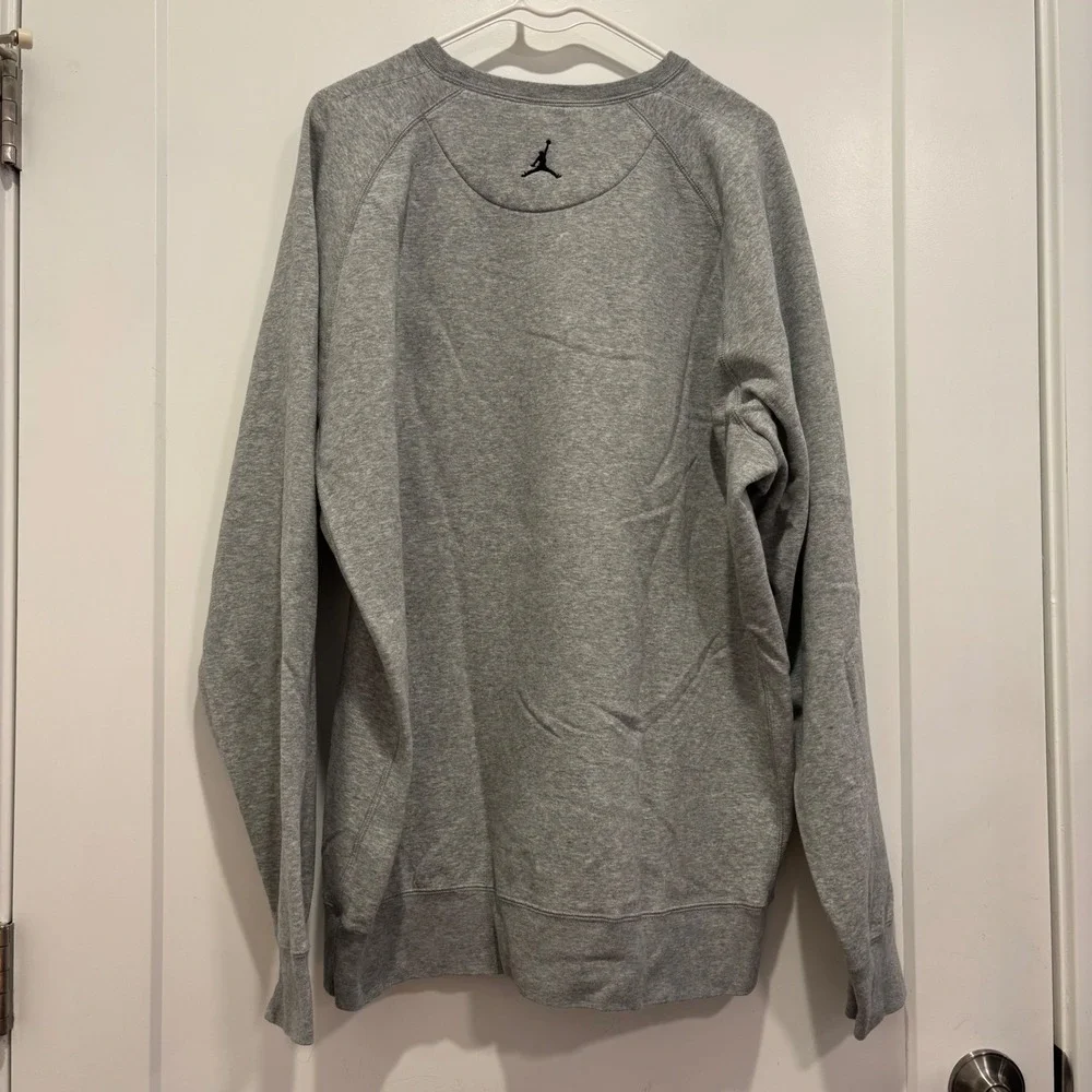 Jordan Jumpman Air Gray Crewneck Sweatshirt Mens XXL Raglan Pullover Logo